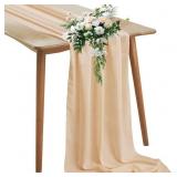 HORBAUNAL NUDE CHIFFON TABLE RUNNERS 10FT SHEER CH
