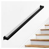 WALL MOUNT HANDRAILS FOR INDOOR STAIRS 1FT BLACK W