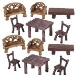 SKYLETY 12 PIECES GARDEN FURNITURE ORNAMENTS MINIA