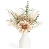 MKONO FAKE FLOWERS IN CERAMIC VASE, 12.5" COFFEE T