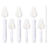 WHITE BABY BOTTLE BRUSH KIT WITH SPONGE HEADS, STR
