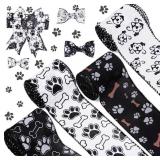 4 ROLLS DOG PAW PRINT WIRED RIBBON 2.5 INCH DIY DE