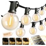 ADDLON OUTDOOR STRING LIGHTS 100FT G40 WITH REMOTE