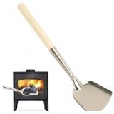 FIREPLACE ASH SHOVEL, WOOD LONG HANDLE FIREPIT SHO