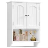 MEDICINE CABINET WITH ADJUSTABLE SHELVES AND TOWEL