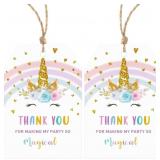 UNICORN THANK YOU TAGS WITH STRING UNICORN PARTY F