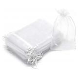 50PCS SHEER ORGANZA BAGS 4X6 INCH, WHITE WEDDING P