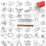36 PCS METAL BRAIN PUZZLES SET, IQ GAMES STEEL WIT