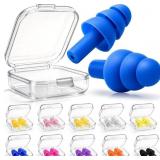 LEFFIS 20 PAIRS REUSABLE SILICONE EAR PLUGS, NOISE