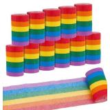 PH PANDAHALL 12 ROLLS RAINBOW CREPE PAPER STREAMER