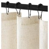 MIULEE W72*L90 EXTRA LONG LINEN SHOWER CURTAIN NAT