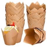NEYIMQR 120 COUNTS NATURAL TULIP CUPCAKE LINERS FO
