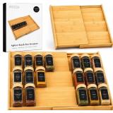 BAMBOO SPICE DRAWER ORGANIZER - EXPANDABLE 4 TIER