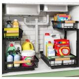 KITSTORACK UNDER SINK ORGANIZER, 2 TIER UNDER THE
