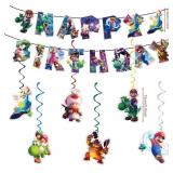 FOR LATEST MARIO HAPPY BIRTHDAY BANNER, PARTY DECO