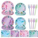96PCS MERMAID BIRTHDAY PARTY PLATES AND NAPKINS UN
