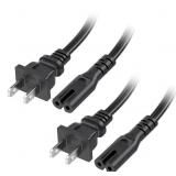 UL LISTED CABLE MATTERS 2-PACK 2 PRONG TV POWER CO