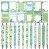 DISPOWREATH 24 PCS FROG STICKY NOTES WITH PENS CHR