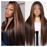 VEMALIN HIGHLIGHT OMBRE LACE FRONT WIG HUMAN HAIR