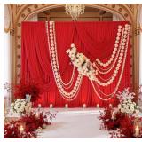 $119 50FT X 10FT WRINKLE FREE RED BACKDROP CURTAIN
