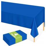 MULBOZY BLUE PLASTIC TABLE CLOTH DISPOSABLE 4 PACK