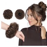 FESHFEN 2PCS SMALL MESSY BUN HAIR PIECE FOR THIN H