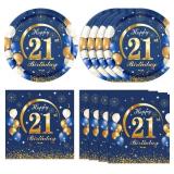 21ST BIRTHDAY PARTY SUPPLIES 21ST NAVY BLUE AND GO