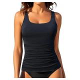 TANKINI TOPS FOR WOMEN TUMMY CONTROL SWIMWEAR TOP