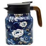 STAINLESS STEEL VINTAGE FLORAL TEA POT WITH INFUSE