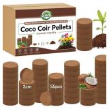HALATOOL 55 PCS 30MM COMPRESSED COCO COIR PELLETS,