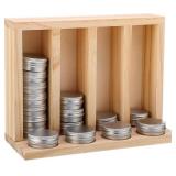 4 SLOT WOODEN LIP BALM DISPLAY HOLDER 0.5OZ TIN ST