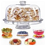 CAKE STAND WITH DOME COVER, 6-IN-1 MULTI-PURPOSE U