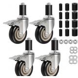4-INCH HEAVY-DUTY EXPANDING STEM CASTERS WITH BRAK