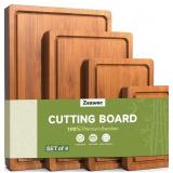 4-PIECE SET DEEP-CARBONIZED BAMBOO CUTTING BOARD F