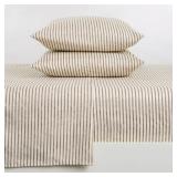 4-PIECE TAUPE PREMIUM SOFT STRIPED MICROFIBER QUEE