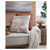 EDINFIELDERS GRAY/BEIGE ABSTRACT POLYESTER 20 IN.