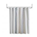 IMANI 72 IN. W X 72 IN. L COTTON WHITE/NAVY SHOWER