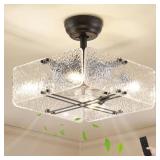 $148 15.7 IN. INDOOR BLACK CEILING FAN WITH LIGHT
