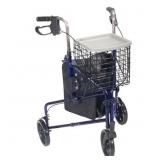 $113 DRIVE MEDICAL 3-WHEEL ROLLATOR - BASKET TRAY