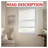 WHITE CORDLESS PREMIUM FAUX WOOD BLINDS WITH 2.5 I