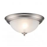 12.75 IN 2-LIGHT BRUSHED NICKEL FLUSH MOUNT CEILIN