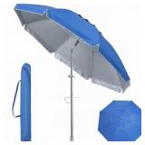 7 FT. METAL TILT BEACH UMBRELLA WITH SAND ANCHOR A