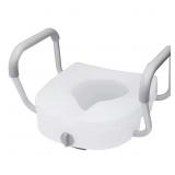 E-Z LOCK RAISED TOILET SEAT WITH ADJUSTABLE ARMRES
