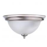 13 IN. 2-LIGHT BRUSHED NICKEL FLUSH MOUNT