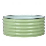 GREEN METAL ROUND RAISED GARDEN BED MODULAR PLANTE
