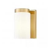 BURK 1-LIGHT LUXE GOLD WALL SCONCE WITH MATTE OPAL