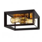 $109 WALDEN FORGE 2-LIGHT BLACK FRAME FLUSH MOUNT