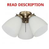 3-LIGHT ANTIQUE BRASS CEILING FAN SHADES LED LIGHT