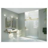 $632 ASTRO 78"X30" FRAMELESS SHOWER DOOR SATIN BRA