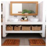 NORDIC TEAK 23.6" X 17.7" OILED SHOWER AND BATH MA
